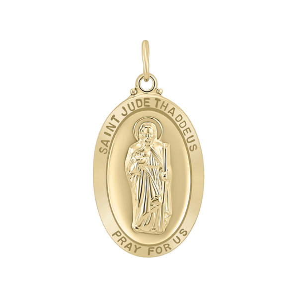 Gold-Filled Oval Saint Jude Thaddeus Medallion (5/8 inch - 1 inch)