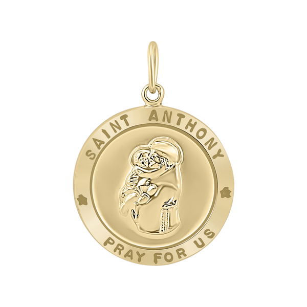Gold-Filled Round Saint Anthony Medallion (1 inch)