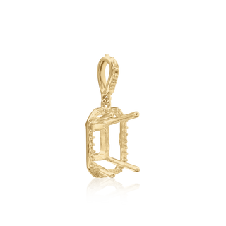 Emerald Four Prong Halo Pendant in 14K Gold (5.00 x 3.00 mm - 12.00 x 10.00 mm)