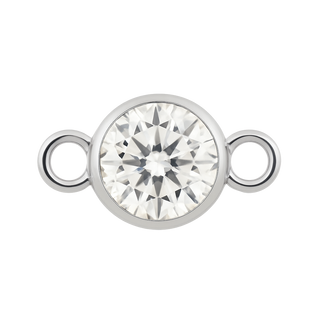 Diamond or Gemstone Bezel Bracelet/Necklace Charm in 14K White Gold