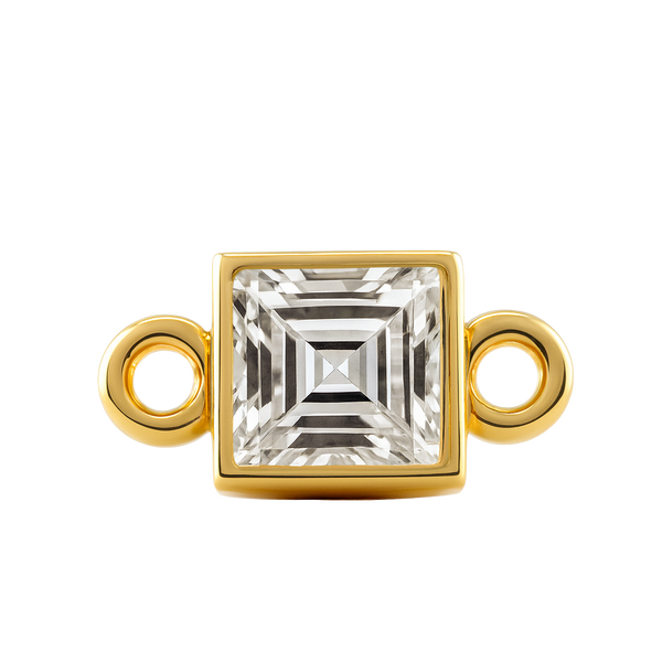 Diamond or Gemstone Square Bezel Bezel/Necklace Charm in 14K Yellow Gold