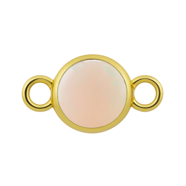 Diamond or Gemstone Bezel Bracelet/Necklace Charm in 14K Yellow Gold