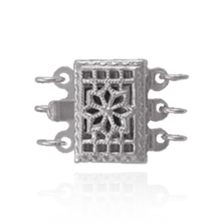 Filigree Rectangle Pearl Clasps (2-3 Strands; 10.5 mm)