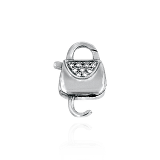 Lobster Pearl Clasps with Diamond Accents (10 x 22 mm)