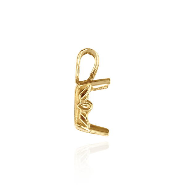 Emerald Shape Four Prong Filigree Pendants in 14K Gold (5.00 x 3.00 mm - 25.00 x 18.00 mm)