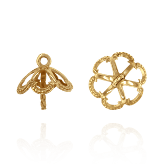 Pearl Cap Dangle Drops with Filigree (8.00 mm Cup)