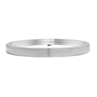 Bangle Bracelet with Smooth Flat Design in Sterling Silver