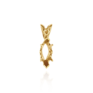 Marquise Shape V-end and Four Prong Filigree Pendants in 14K Gold (5.00 x 3.00 mm - 20.00 x 10.00 mm)