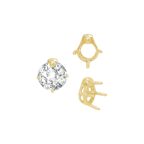 Four Prong Round Slider in 14K Gold (5.50 mm - 10.00 mm)