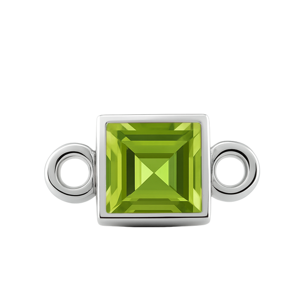 Diamond or Gemstone Square Bezel Drop Charm in 14K White Gold