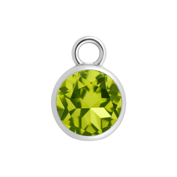 Diamond or Gemstone Bezel Drop Charm in 14K White Gold