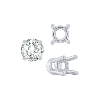 Four Prong Heavy High Setting in Sterling Silver (4.50 mm - 9.00 mm)