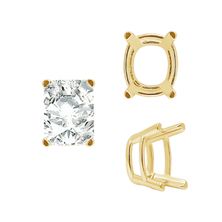 Emerald Settings in 14K Gold (5.25 x 4.00 mm - 11.00 x 9.00 mm)