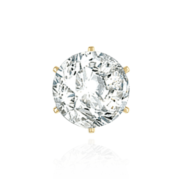 Six Prong Round Standard Settings in 14K Gold (1.75 mm - 10.00 mm)