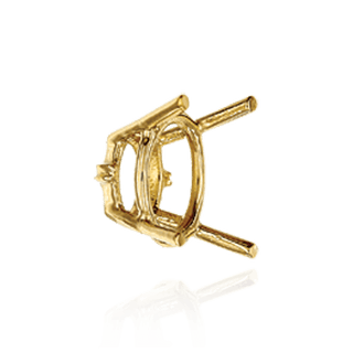 Four Prong Oval Wire Basket Settings With Pads in 18K Gold (5.00 x 3.00 mm - 12.00 x 10.00 mm)