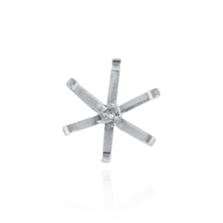 Six Prong Round Light and Low Tiffany Settings With Peg in Sterling Silver (Casting) (2.50 mm - 11.00 mm)