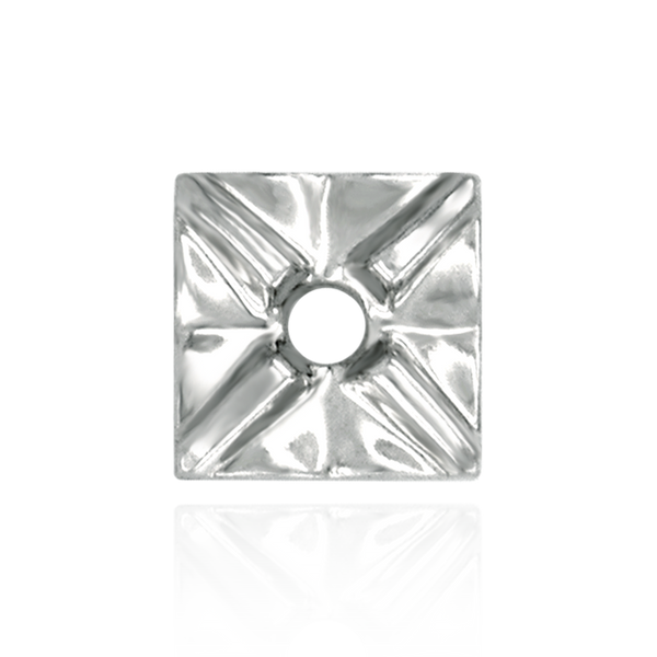 Square Plates for Round Stone with Flower Pattern (7.00 mm - 8.00 mm)