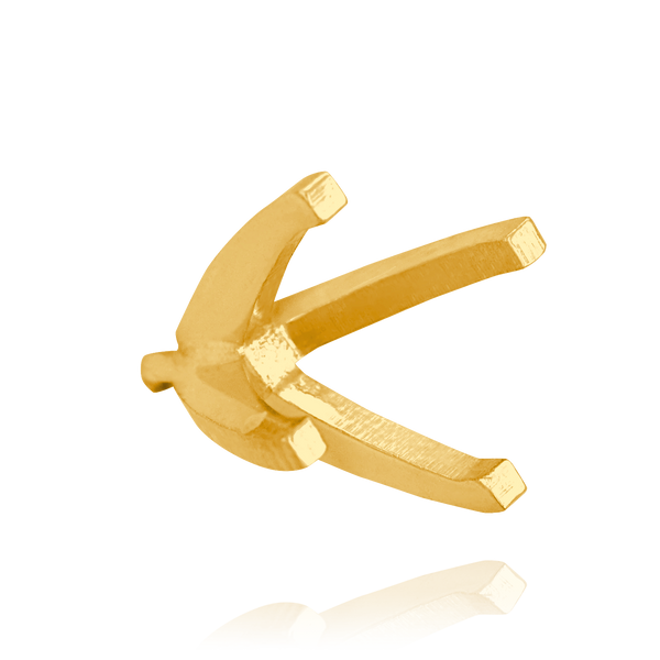 Four Prong Round High Tiffany Settings With Peg in 14K Gold (Casting) (3.50 mm - 11.75 mm)