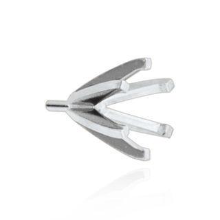 Six Prong Round Heavy High Tiffany Settings With Peg in Sterling Silver (Casting) (3.25 mm - 9.25 mm)