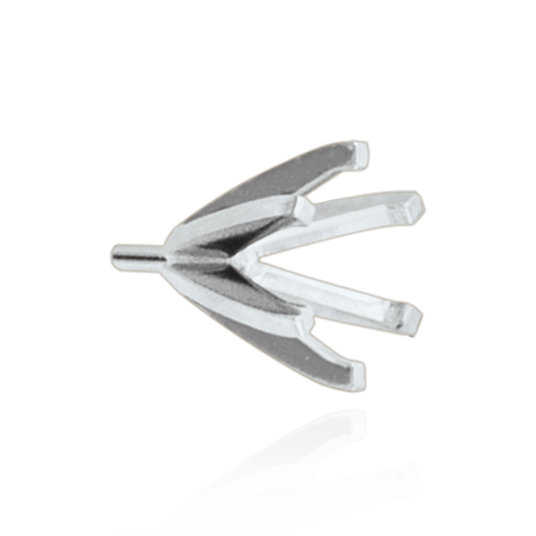 Six Prong Round Heavy High Tiffany Settings With Peg in Sterling Silver (Casting) (3.25 mm - 9.25 mm)