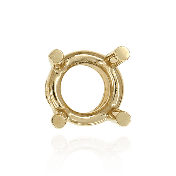 Four Prong Round Heavy Tapered Wire Basket Settings in 14K Gold (4.00 mm - 10.00 mm)