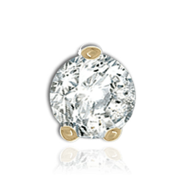 Three Prong Round Low Base Heavy Settings in 14K Gold (1.50 mm - 6.00 mm)