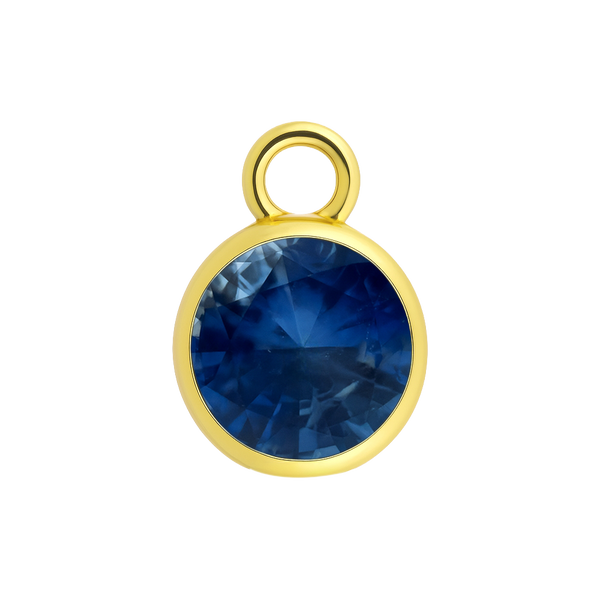 Diamond or Gemstone Bezel Drop Charm in 14K Yellow Gold