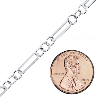 Bulk / Spooled Alternating Paperclip Cable in Sterling Silver (3.50 mm - 5.00 mm)