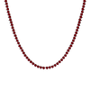 Tennis Necklace with Ruby Stones (July Birthstones) in 14K Gold (1.75 mm - 4.0 mm)