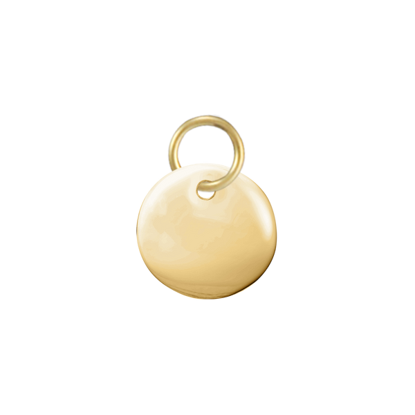 14K Yellow Gold Round Disc Pendant with Hole