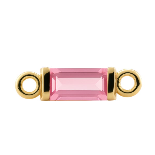 Diamond or Gemstone Baguette Bezel Bracelet/Necklace Charm in 14K Yellow Gold