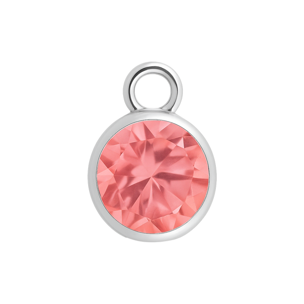 Diamond or Gemstone Bezel Drop Charm in 14K White Gold