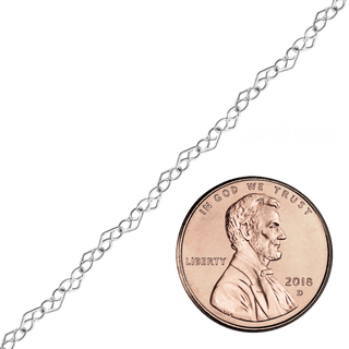 Bulk / Spooled Twisted Heart Chain in Sterling Silver (2.10 mm - 2.90 mm)