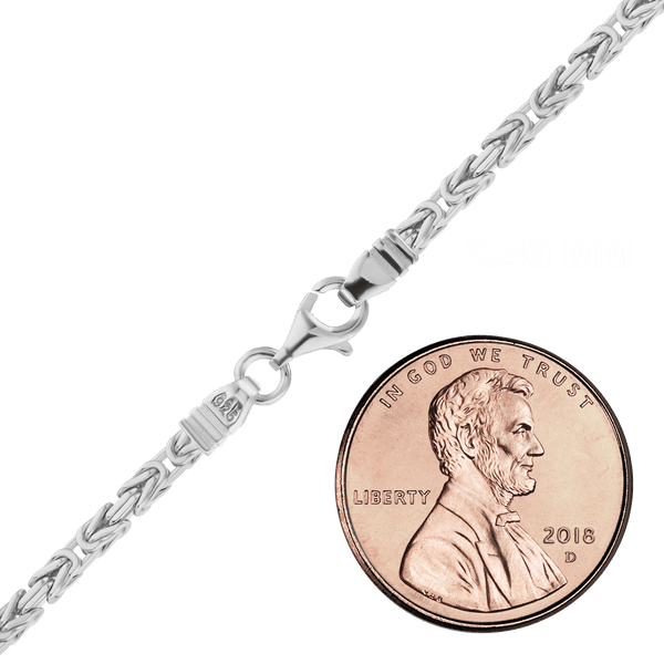 Finished Square Byzantine Handmade Necklace in Sterling Silver (2.40 mm - 5.50 mm)