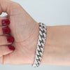 Video image preview for Finished Handmade Cuban Curb Bracelet with CZ in Sterling Silver (6.00 mm - 19.00 mm)