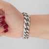 Video image preview for Finished Handmade Cuban Curb Bracelet with CZ in Sterling Silver (6.00 mm - 19.00 mm)