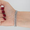 Video image preview for Finished Handmade Cuban Curb Bracelet with CZ in Sterling Silver (6.00 mm - 19.00 mm)