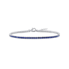 Tennis Bracelet with Sapphire Colored CZ in Sterling Silver (2 mm - 4 mm)