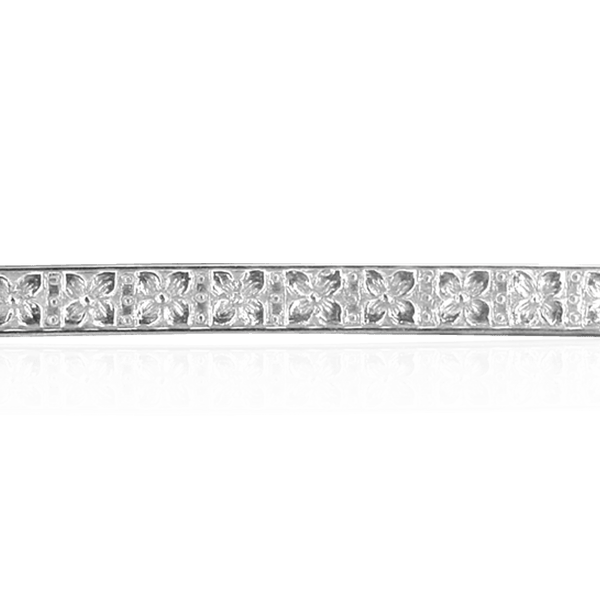 Sterling Silver Floral Pattern (17" Long) Flat Soft Wire WPFL71