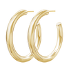 Round Tube Hoop Earring with Post in 14K Gold (5 mm)