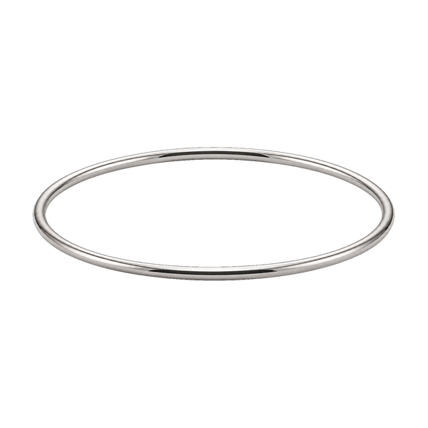 Plain Wire Bangle Bracelet in Sterling Silver