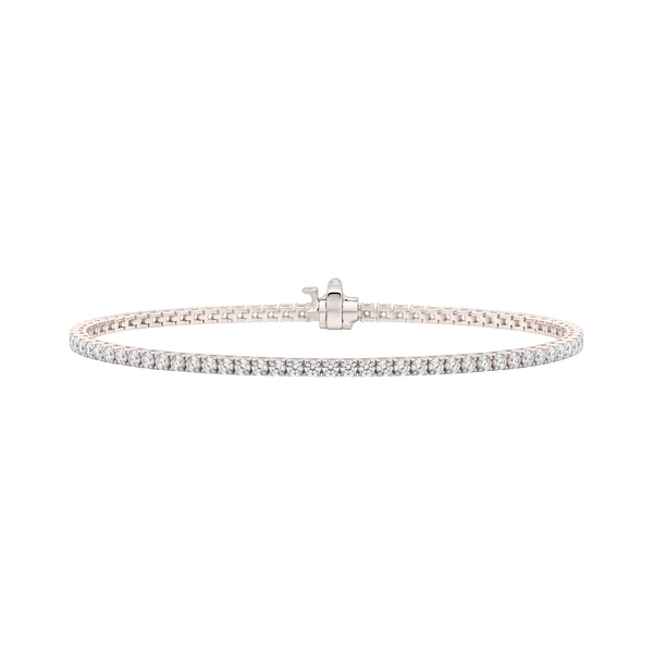 Tennis Bracelet with Lab Grown Diamond Stones (April Birthstones) in 18K Gold (1.75 mm - 4.0 mm)