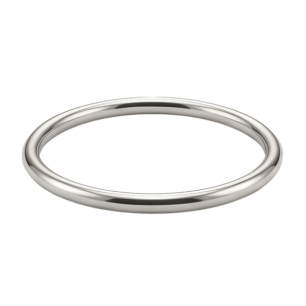 Plain Wire Bangle Bracelet in Sterling Silver