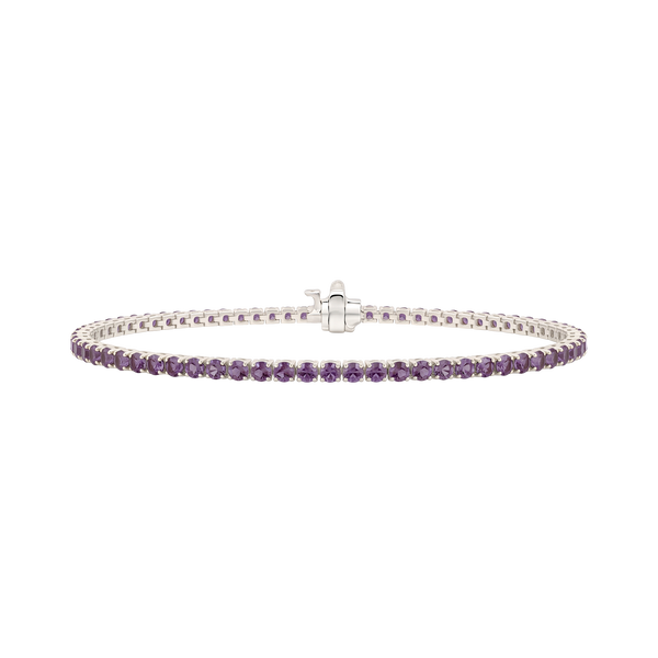 Tennis Bracelet with Alexandrite Stones (June Birthstones) in 14K Gold (1.75 mm - 4.0 mm)