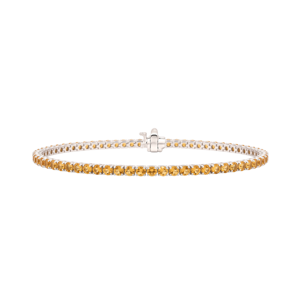 Tennis Bracelet with Citrine Stones (November Birthstones) in 14K Gold (1.75 mm - 4.0 mm)