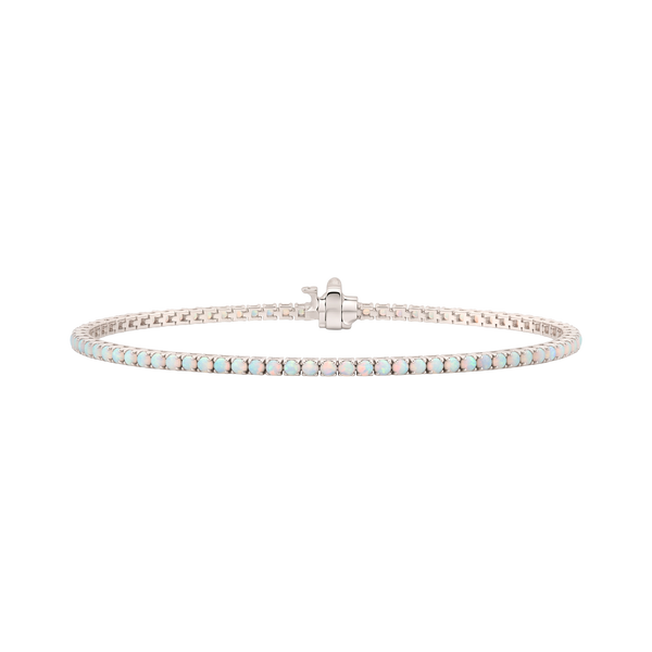 Tennis Bracelet with Opal Stones (October Birthstones) in 14K Gold (1.75 mm - 4.0 mm)