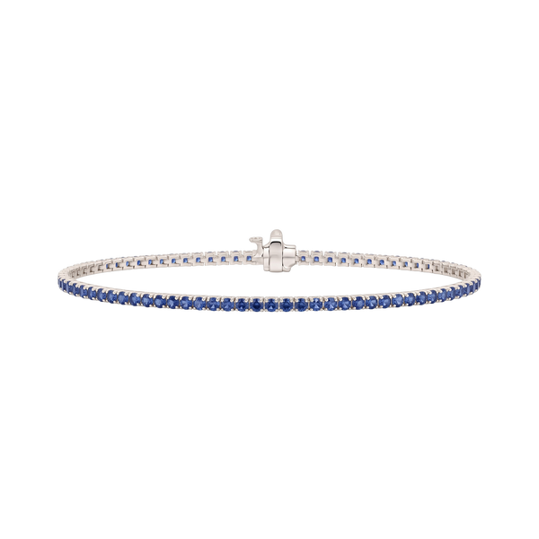 Tennis Bracelet with Sapphire Stones (September Birthstones) in 18K Gold (1.75 mm - 4.0 mm)