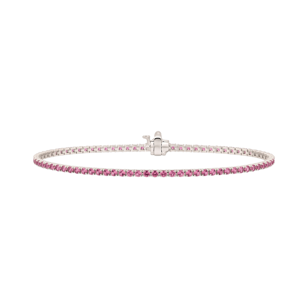 Tennis Bracelet with Tourmaline Stones (October Birthstones) in 14K Gold (1.75 mm - 4.0 mm)
