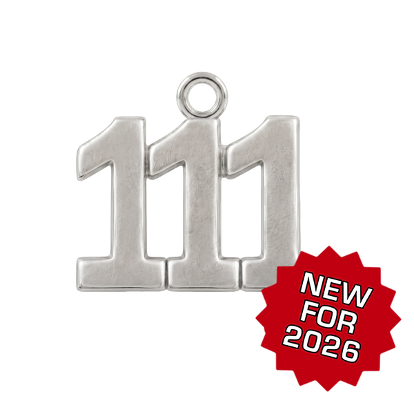 Classic Angel Number Pendants in Sterling Silver (25 mm)