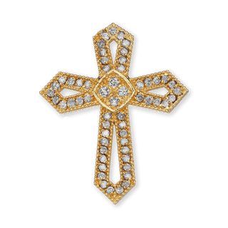 Sterling Silver Passion Cross Pendant with Cubic Zirconia (30 x 25 mm)